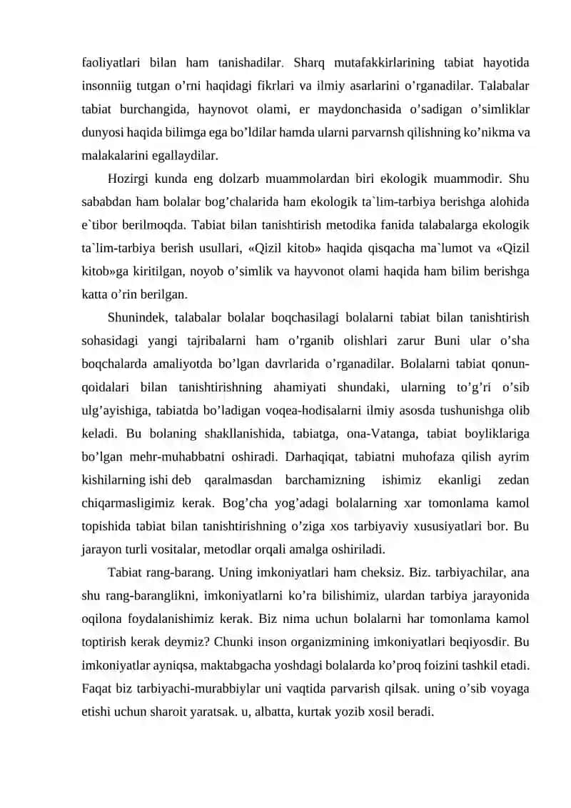 INAVATSION TEXNALOGIYALAR ASOSIDA TABIAT BILAN TANISHTIRISH MASHG‘ULOTLARINI IJODIY TASHKIL ETISH 3