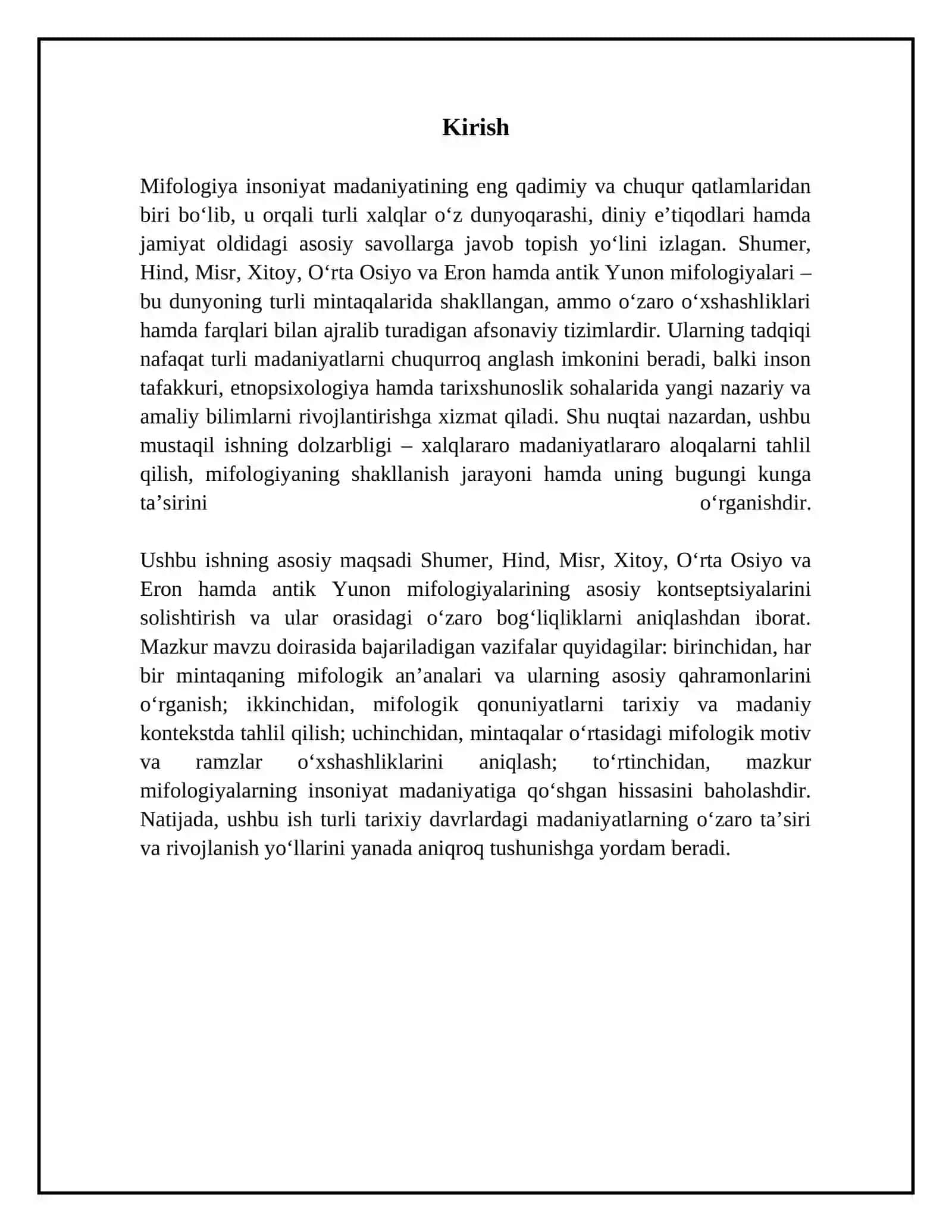 Shumer, Hind, Misr, Xitoy, Oʻrta Osiyo va Eron, antik Yunon mifologiyasi 3