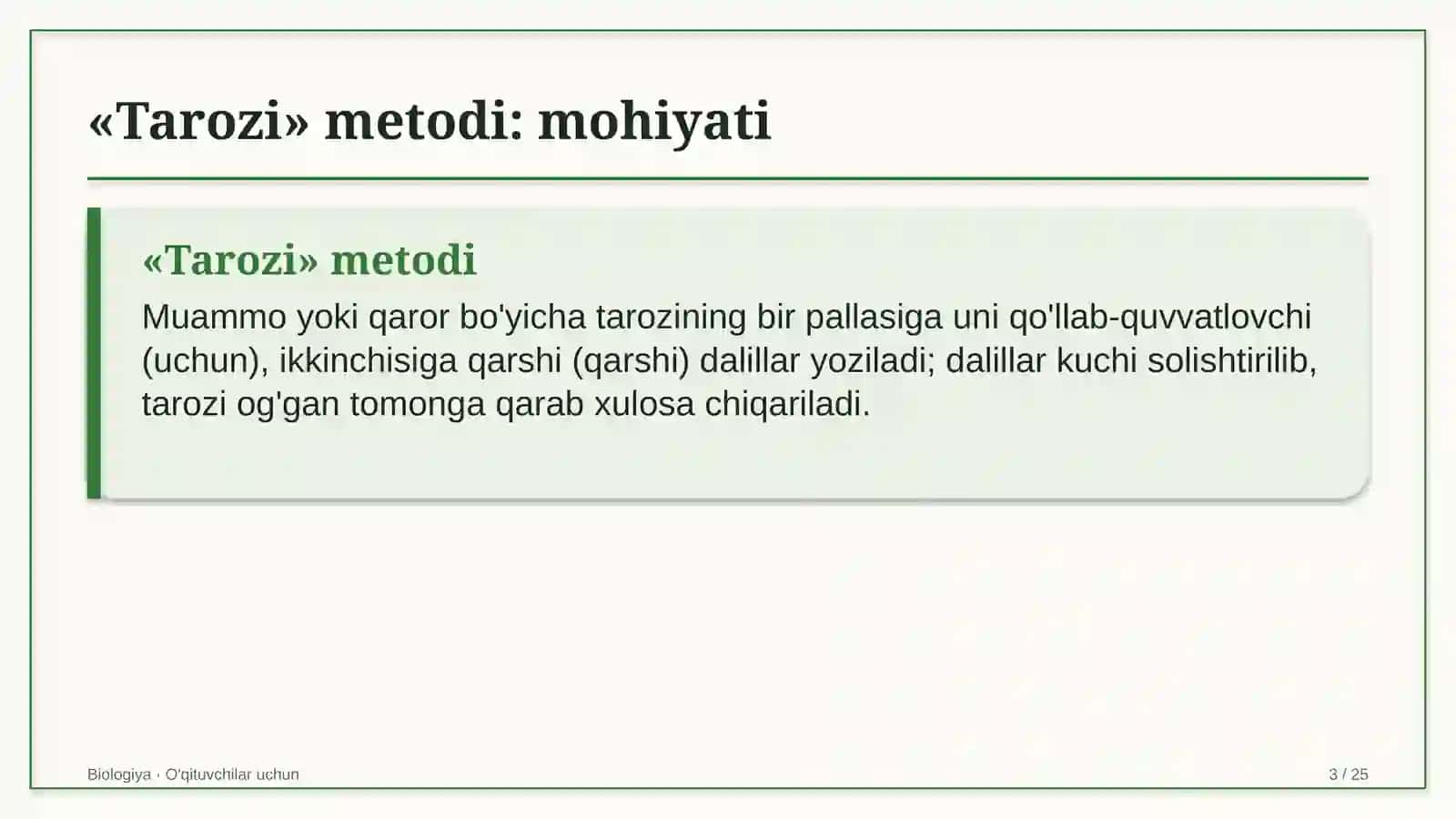 biologiya darslarida tarozi metodidan foydalanish 9015 3