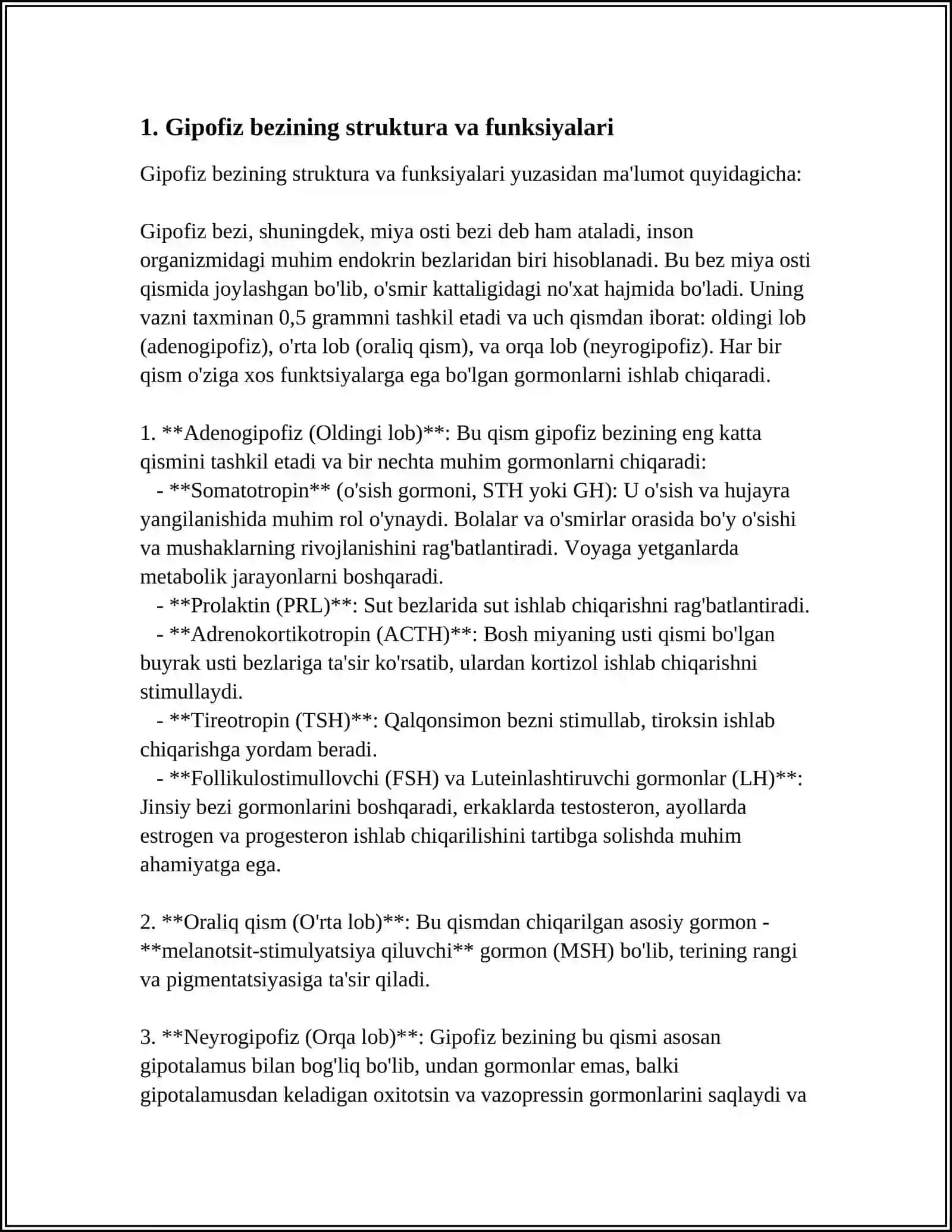Gipofiz bezining struktura va funksiyalari 3