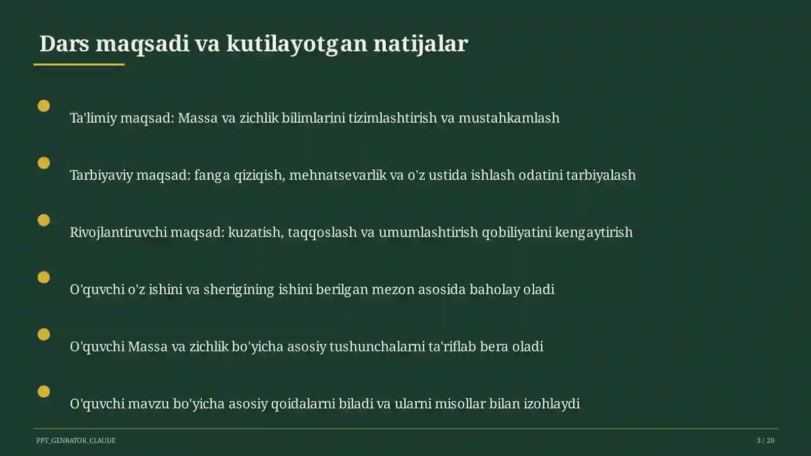 Massa va zichlik (6-sinf) 3