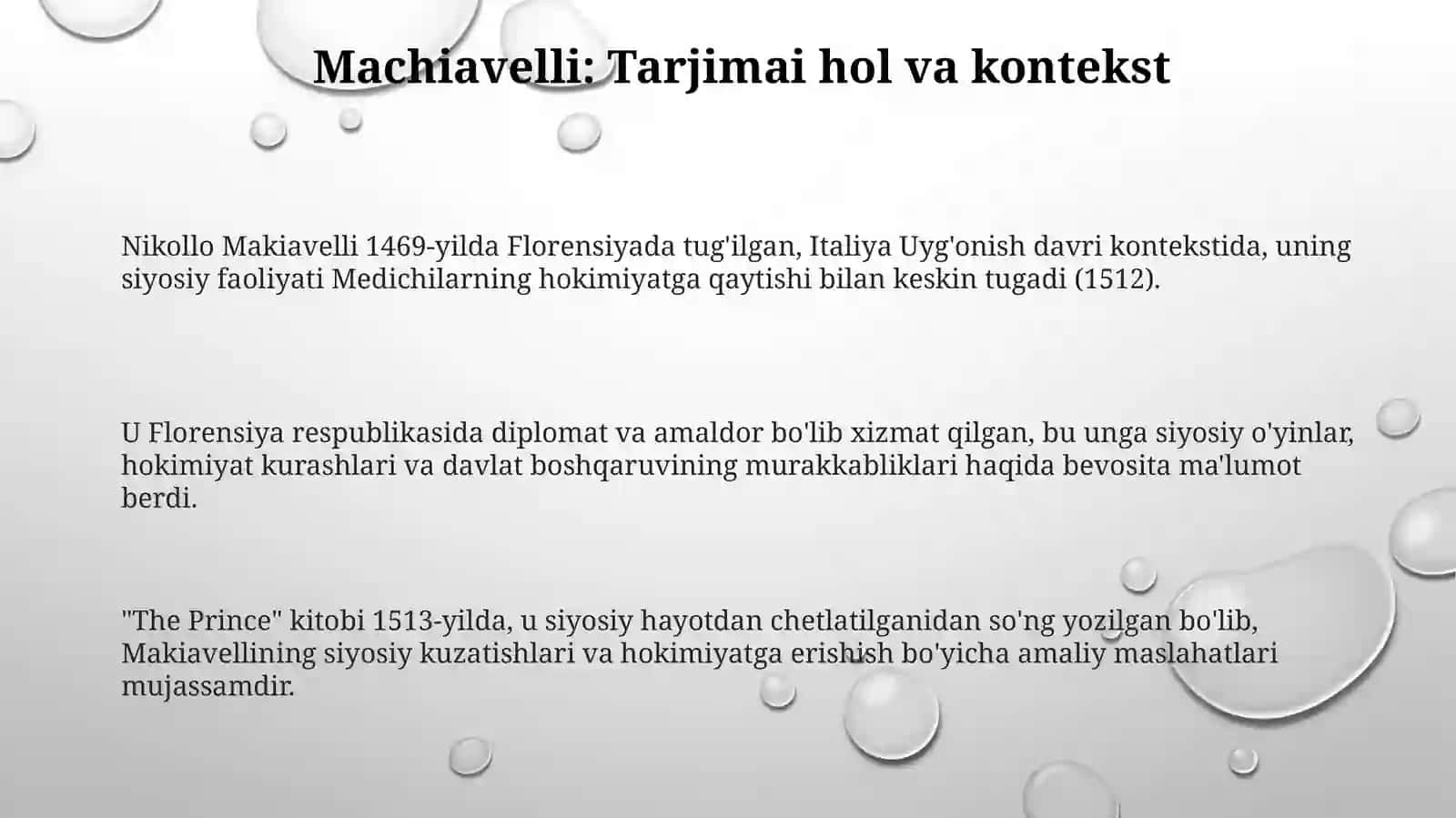 Makiavellining "Xukmdor" asari tahlili 3