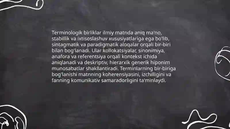 Ilmiy matnda so'zlarning o'zaro munosabatga kirish xususiyatlari 3