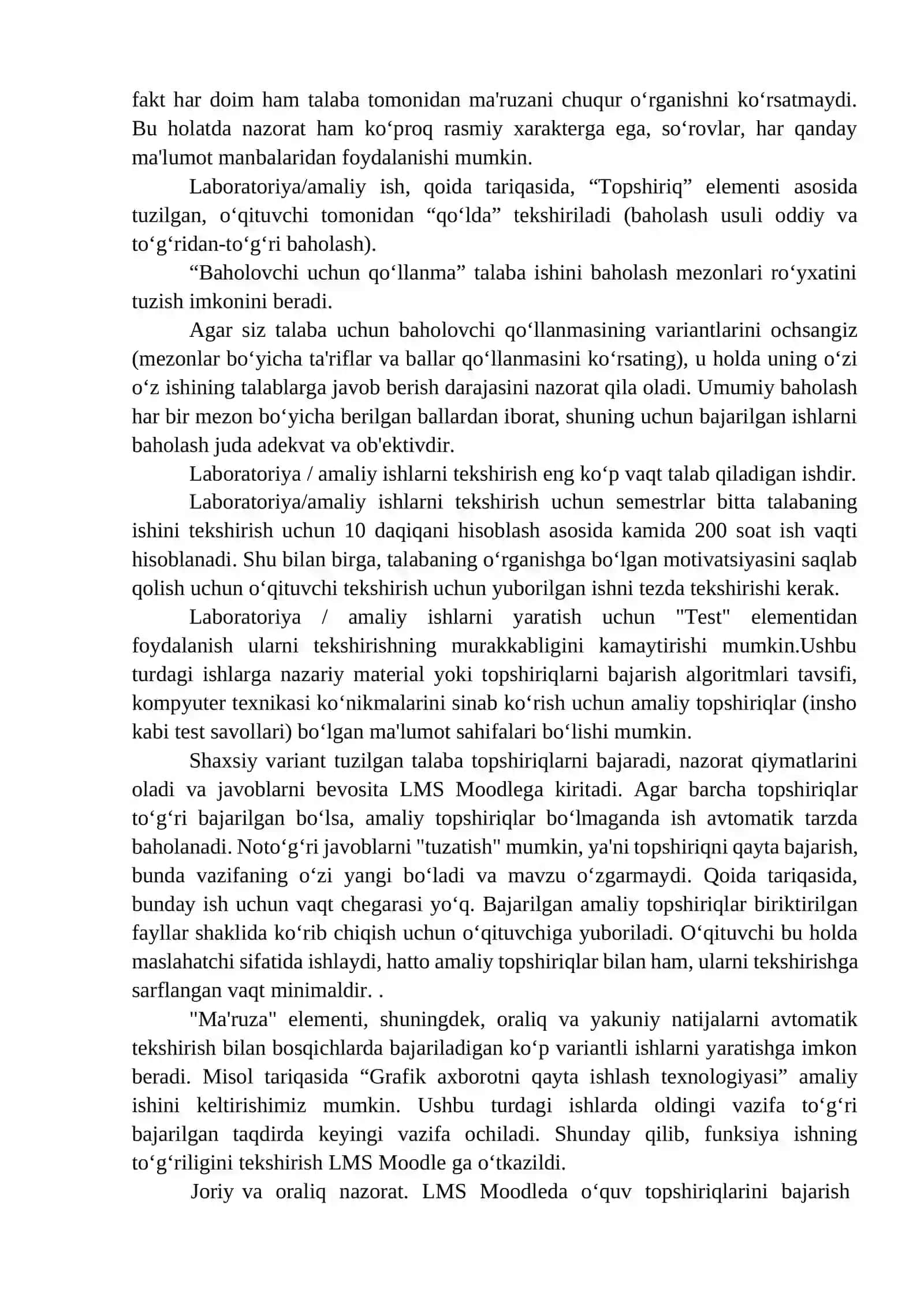 1.	OTMga kirishda test tizimini joriy etish Amaliy testni loyihalash va o‘tkazish bosqichlari. 3