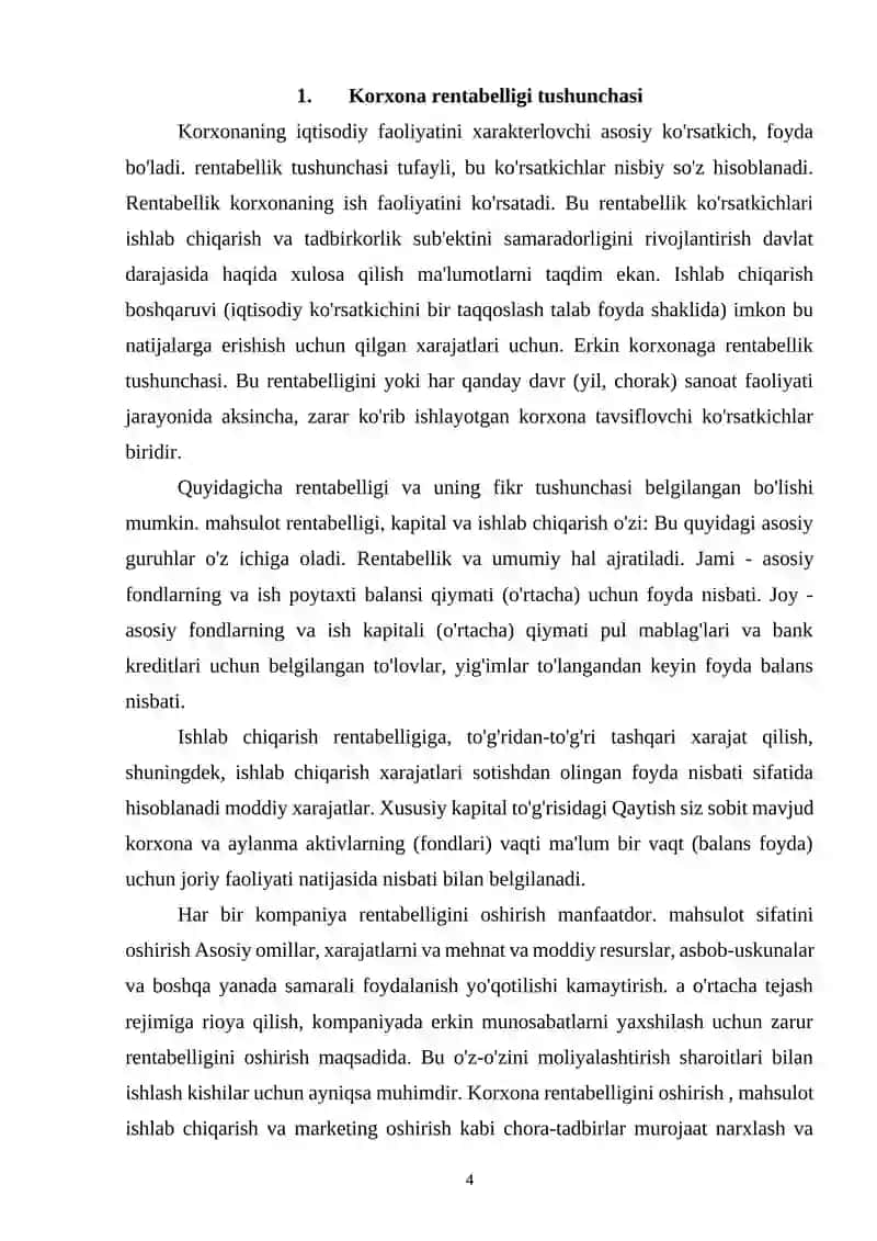 KORXONA RENTABELLIGINI ANIQLOVCHI OMILLARNI PANEL MA’LUMOTLAR TAHLILI ORQALI BAHOLASH 3