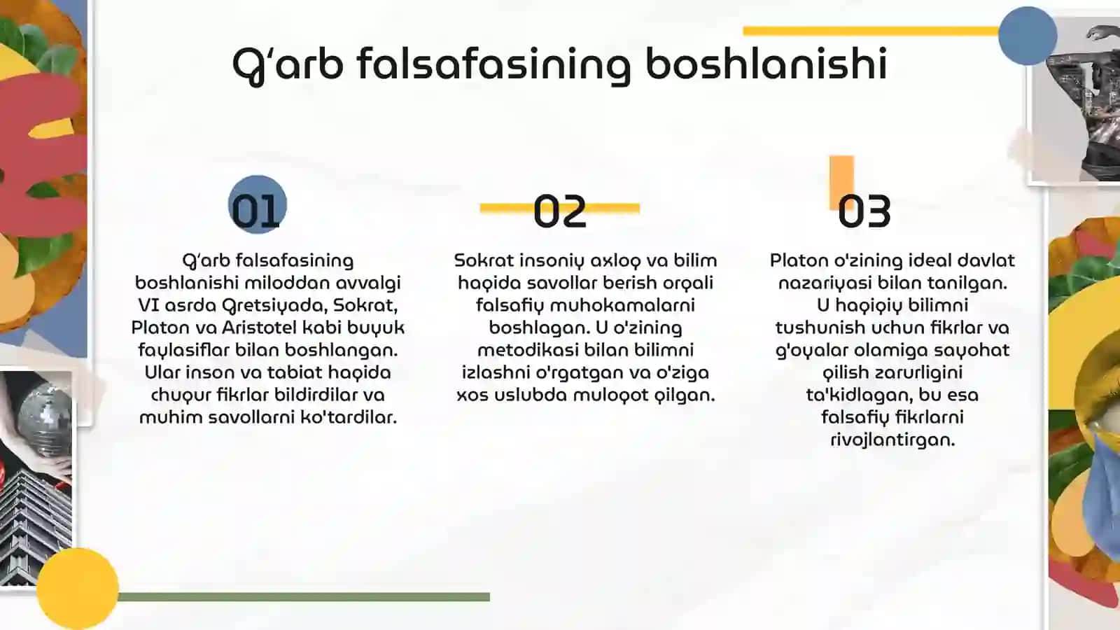 Gʻarb falsafasi faylasiflarini gaplari: 10 ta misol 3