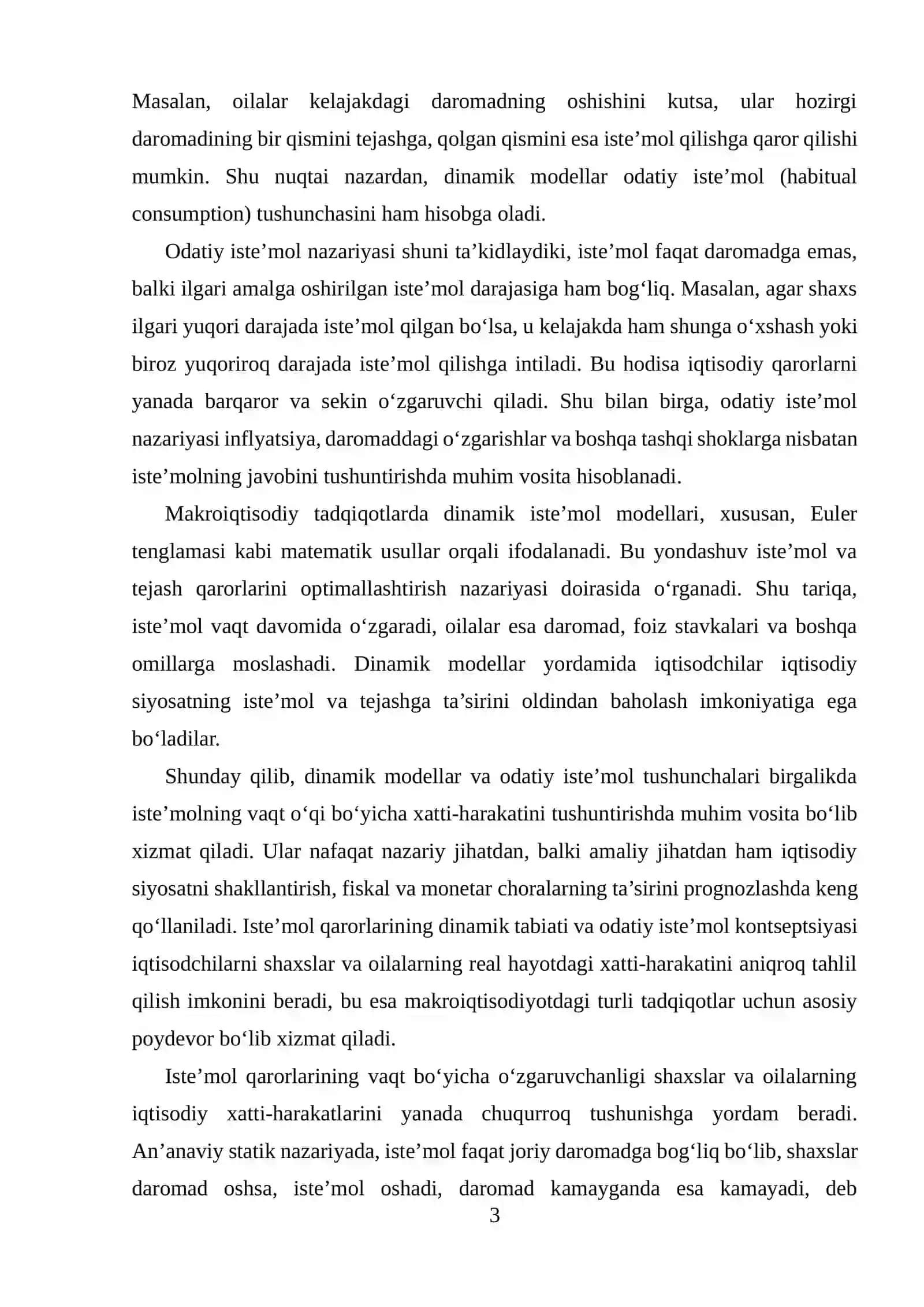 DINAMIK MODELLARIDA ISTE'MOL ODATLARI VA ODATIY ISTE'MOL 3