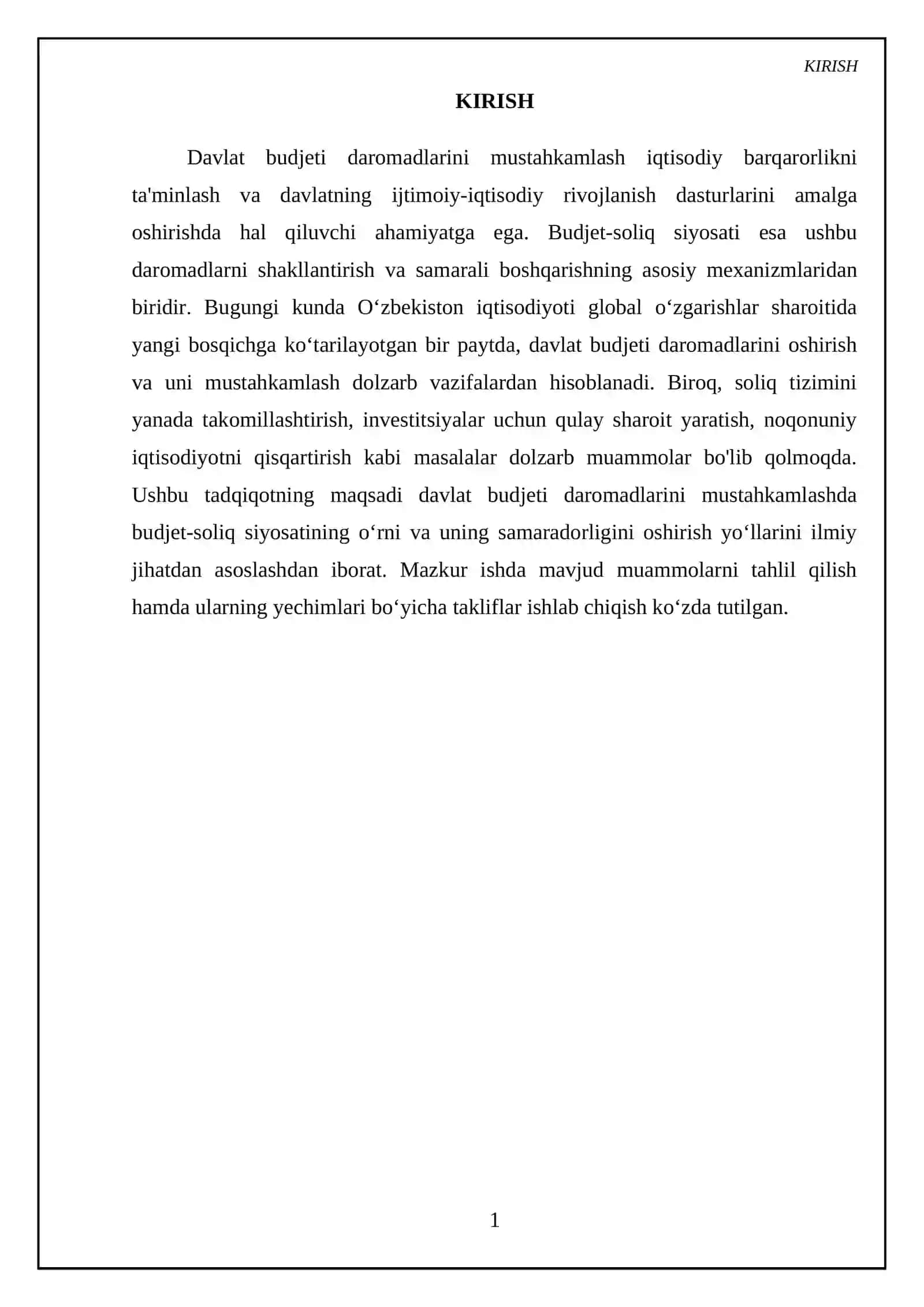 Davlat budjeti daromadlarini mustahkamlashda budjet-soliq siyosatining oʻrni 3