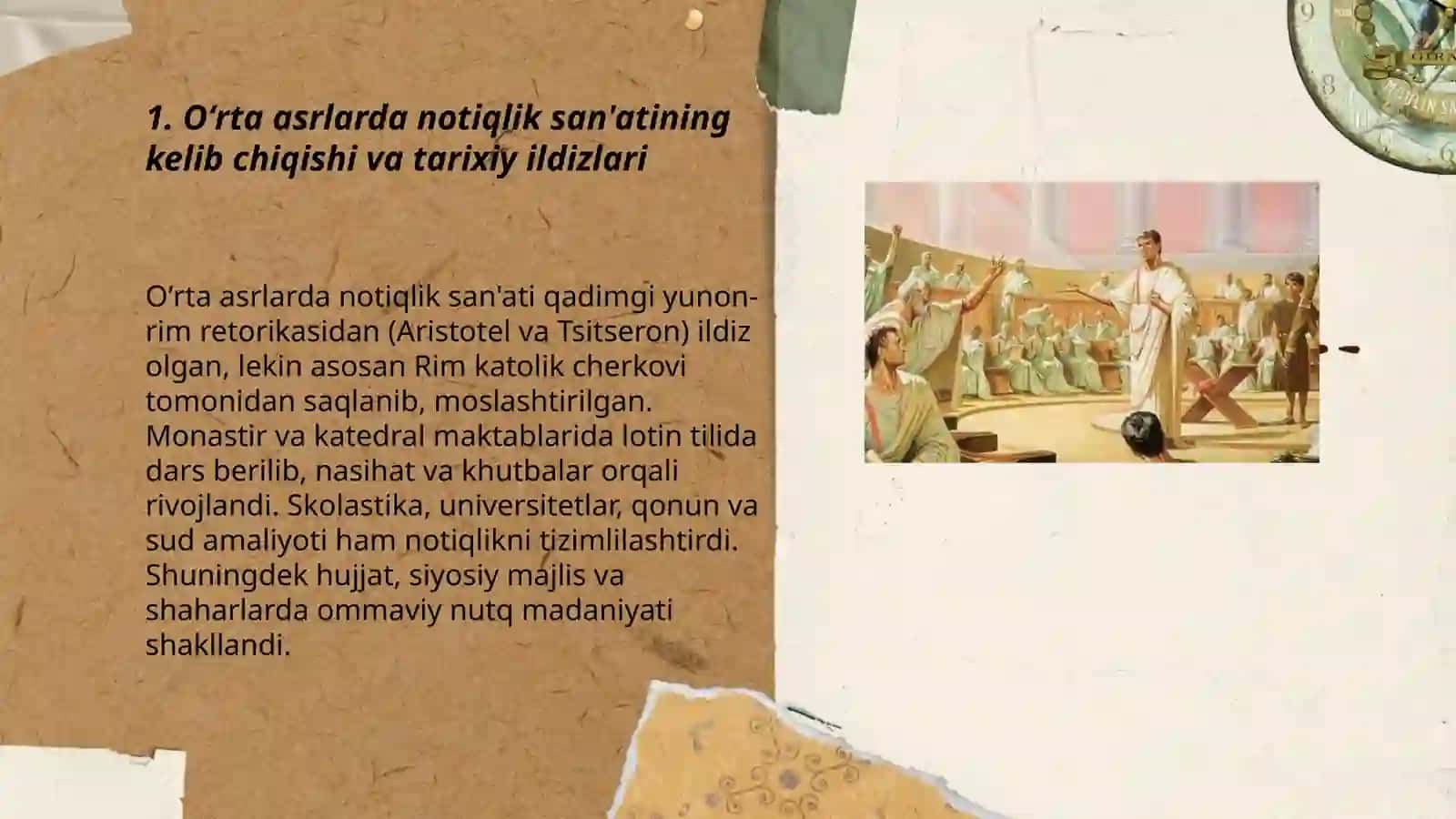 Oʻrta asrlarda "Notiqlik san'ati" ning vujudga kelishi va rivojlanishi 3