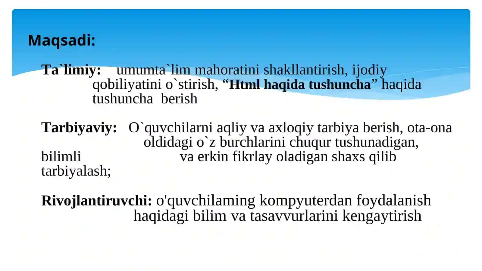 HTML HAQIDA TUSHUNCHA 3
