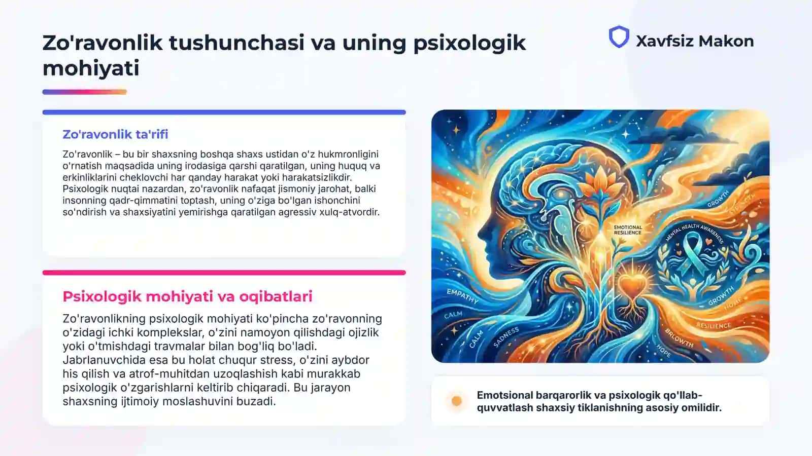 Biz zo'ravonlikka qarshimiz | Zo'ravonsiz kelajak – sog'lom jamiyat kafolati. 3