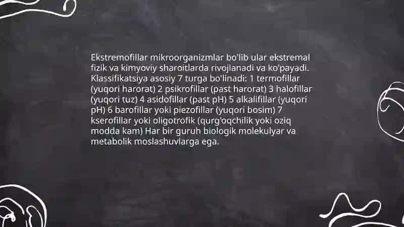Mikroorganizmlarning ekstremal sharoitlarda yashash qobiliyati (ekstremofillar) 3