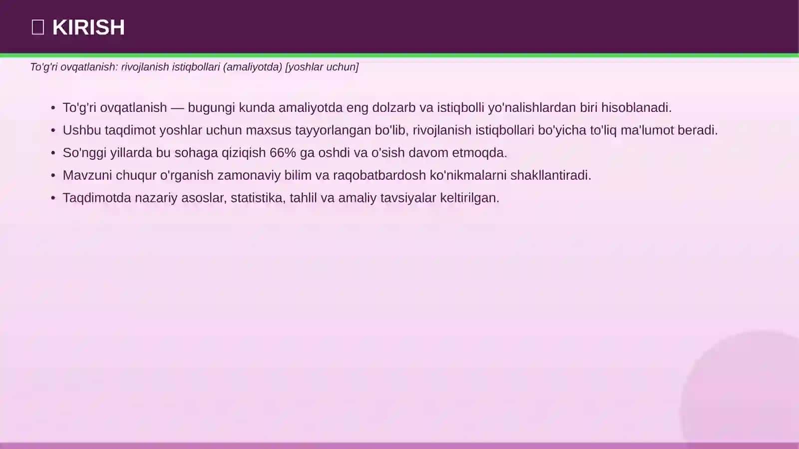 TO'G'RI OVQATLANISH 3