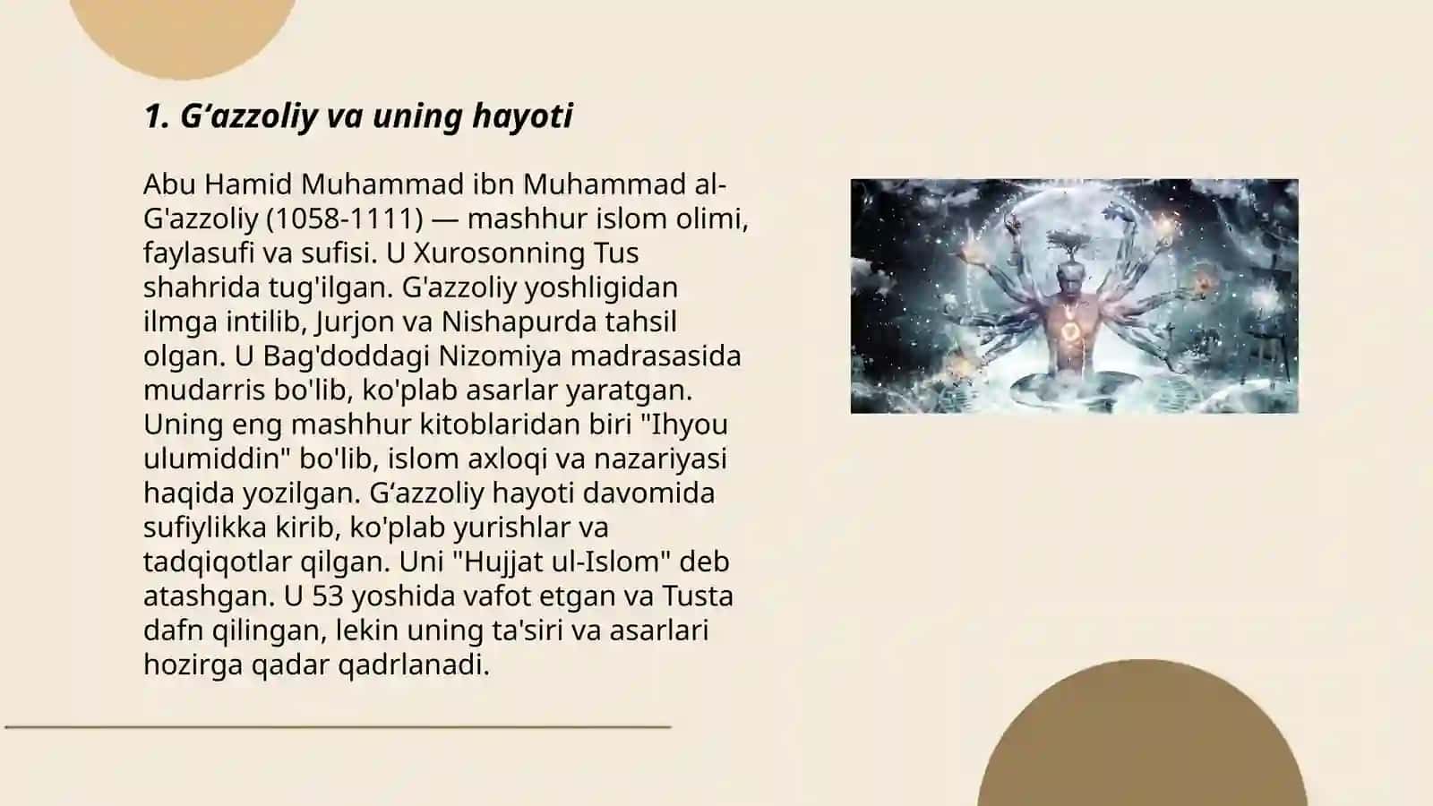 Gʻazzoliyning Tavba asari asosida "Din va axloq" mavzusi 3
