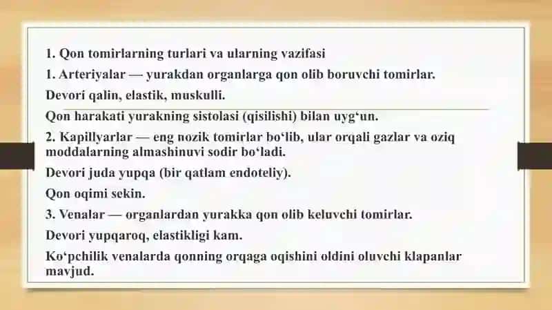 Qon tomirlarda qonning harakati va arterial pulsni organish. 3