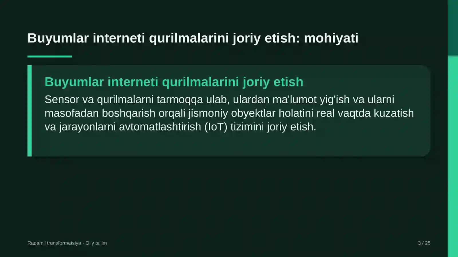 buyumlar interneti sohasida buyumlar interneti qurilmalarini joriy etish 4437 3