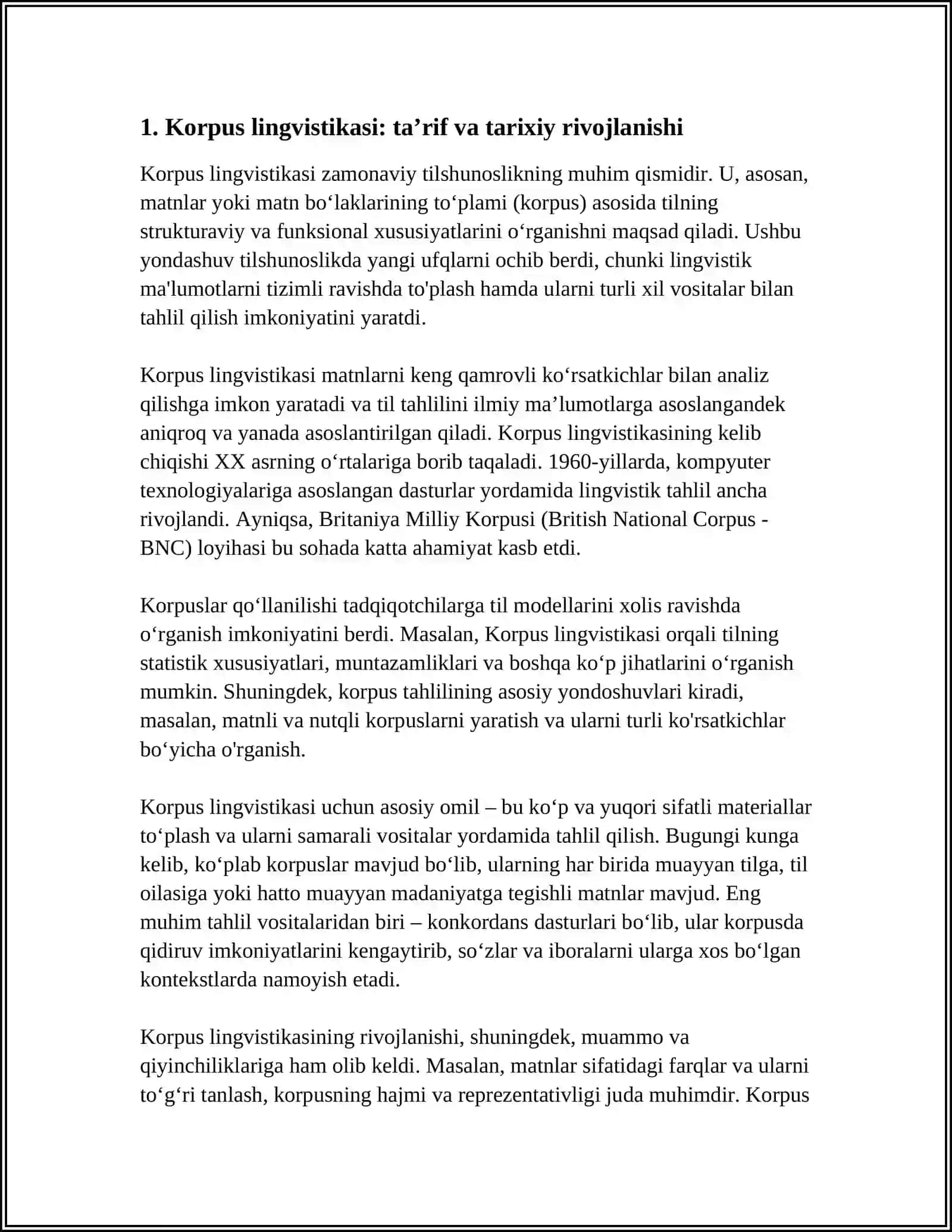 KORPUS LINGVISTIKASI VA UNING ASOSIY TUSHUNCHALARI 3