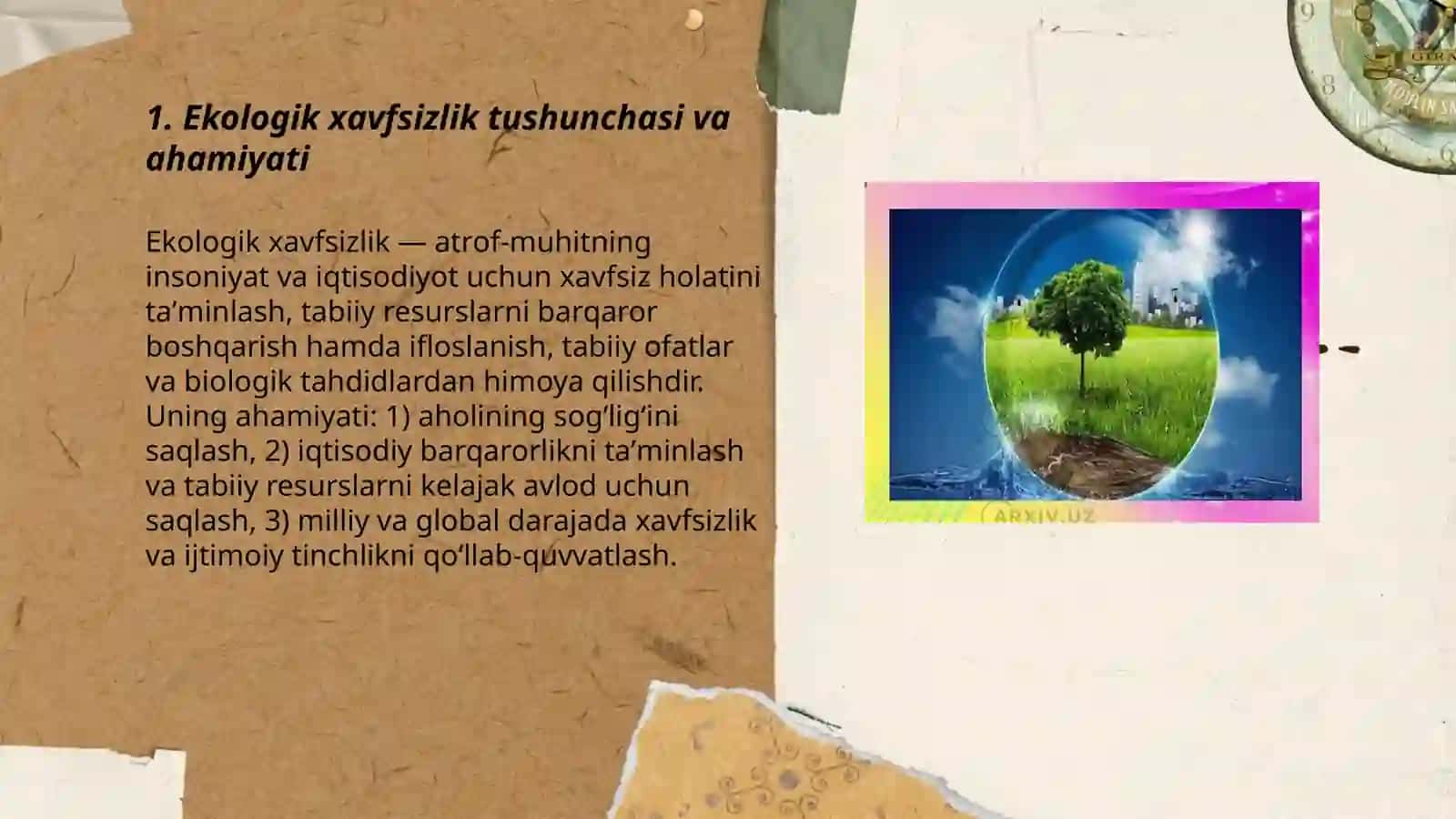 Ekologik xavfsizlik tushunchasi va ahamiyati 3