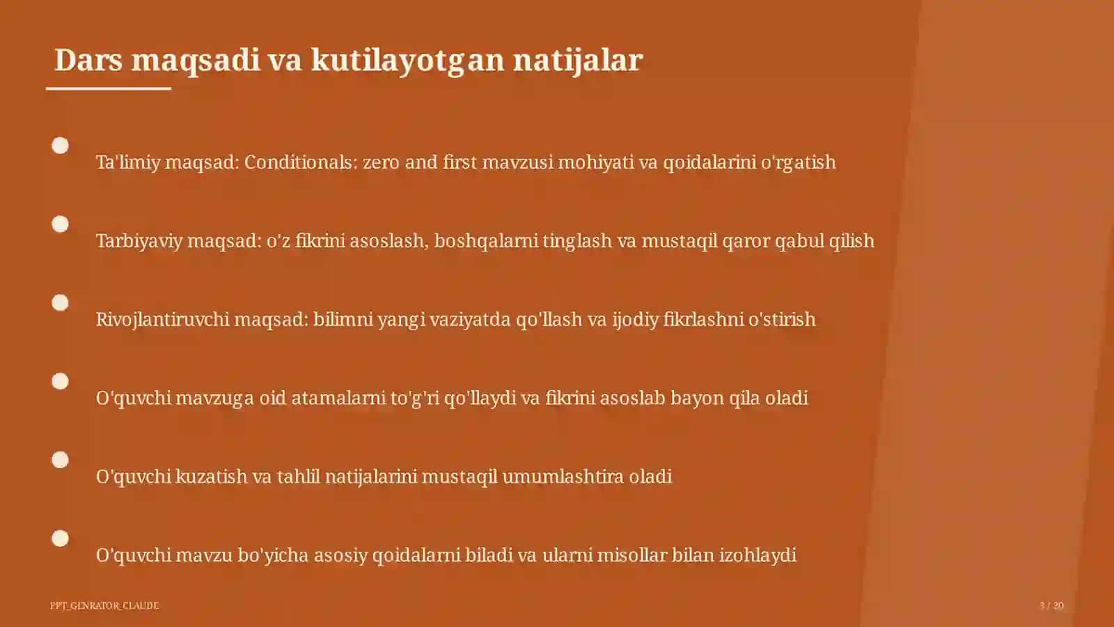 Conditionals: zero and first (8-sinf) 3