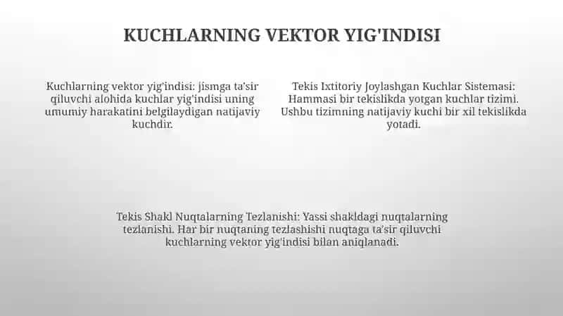 Tekis Ixtitoriy Joylashgan Kuchlar Sistemasi 3
