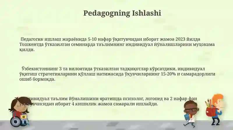 Individual ta’lim marshruti: tuzish tamoyillari, mutaxassislar jamoasi 3
