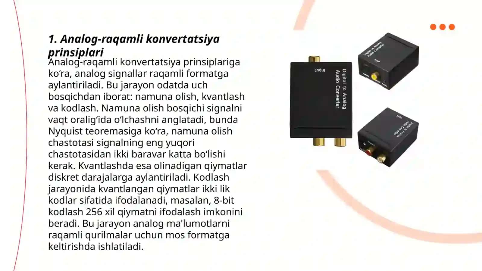 Analog-raqamli (ADC) va raqamli-analog (DAC) konvertorlar 3