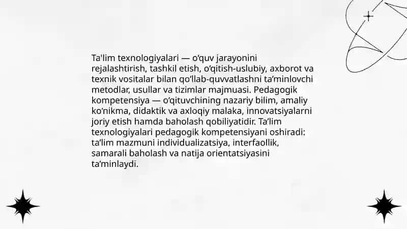 Pedagogik kompetensiyani shakllantirishda ta'lim texnologiyasining tadbig‘i 3