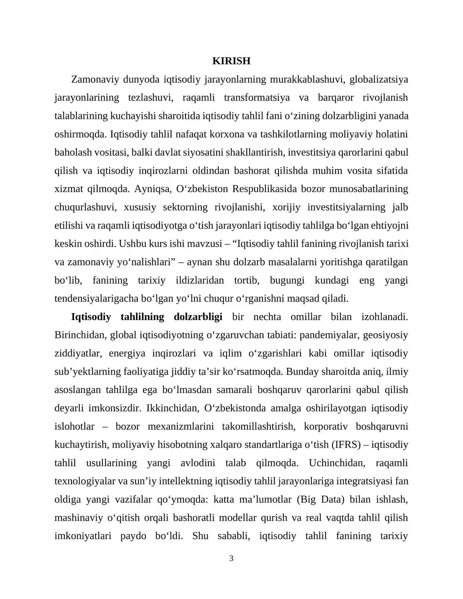 IQTISODIY TAHLIL FANINING RIVOJLANISH TARIXI VA ZAMONAVIY YO‘NALISHLARI 3