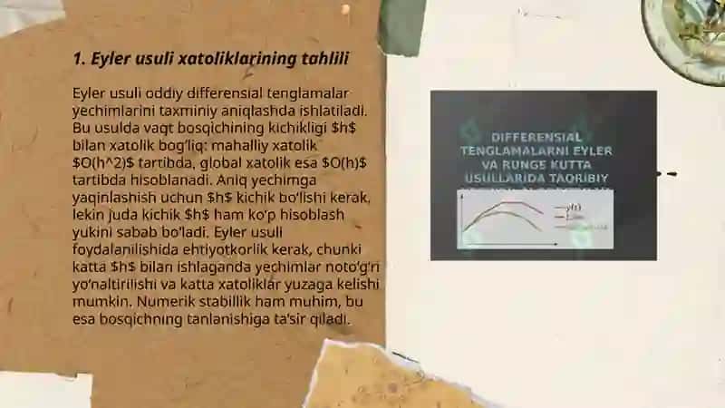 Boshlangʻich shartli masalalarni Eyler va Eyler - Kishi usullarida yechishda yoʻl qoʻyiladigan xatoliklarni baholash 3