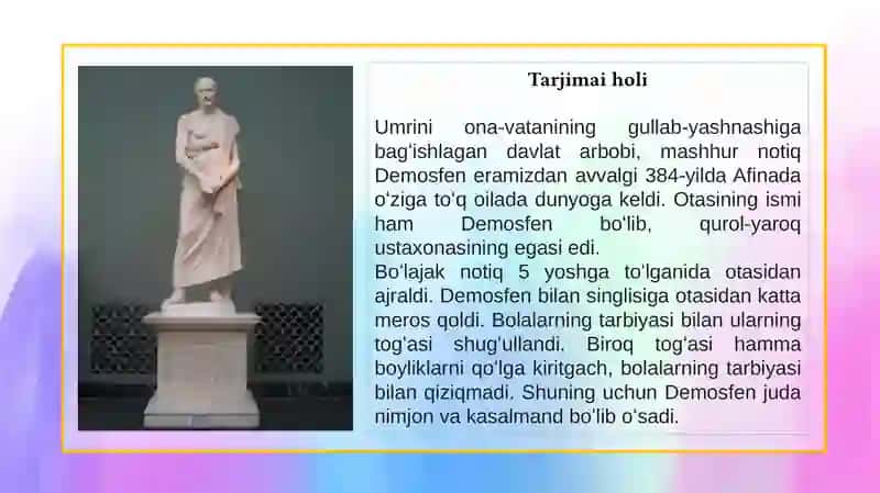 Demosfen notiqlik faoliyati haqida 3