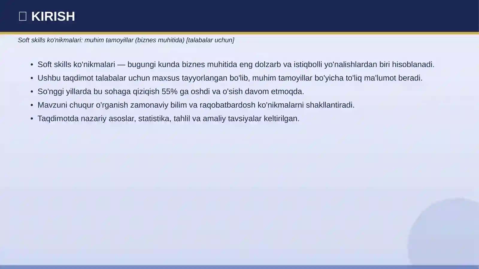 SOFT SKILLS KO'NIKMALARI 3