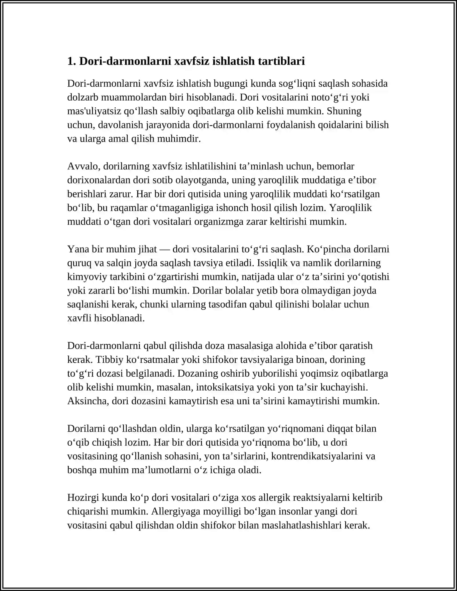 TIBBIY XODIMLAR XAVFSIZLIGI.BEMORGLAR XAVFSIZLIGI 3