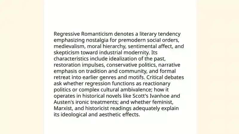 Regressive Romanticism 3