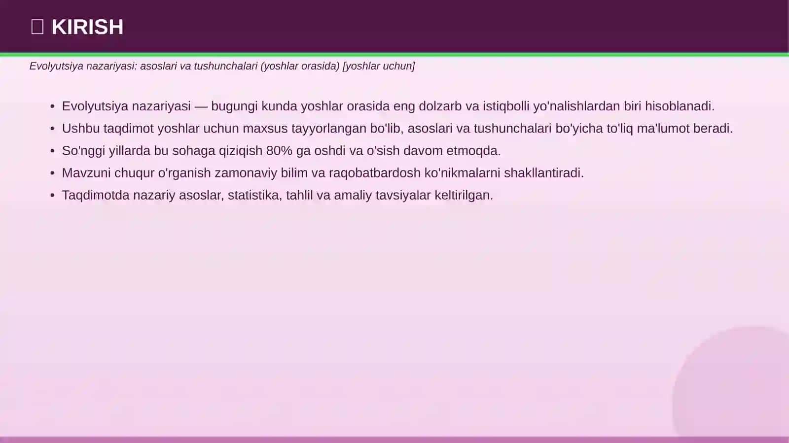 EVOLYUTSIYA NAZARIYASI Asoslari va tushunchalari 3