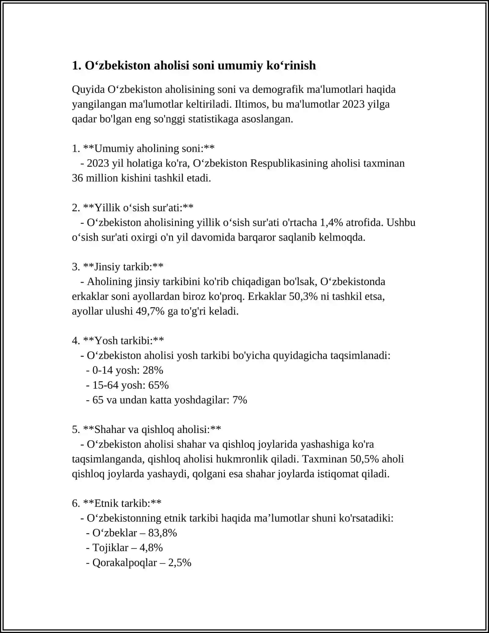 O'ZBEKISTON AHOLI SONI VA TARKIBI STATISTIKASI 3