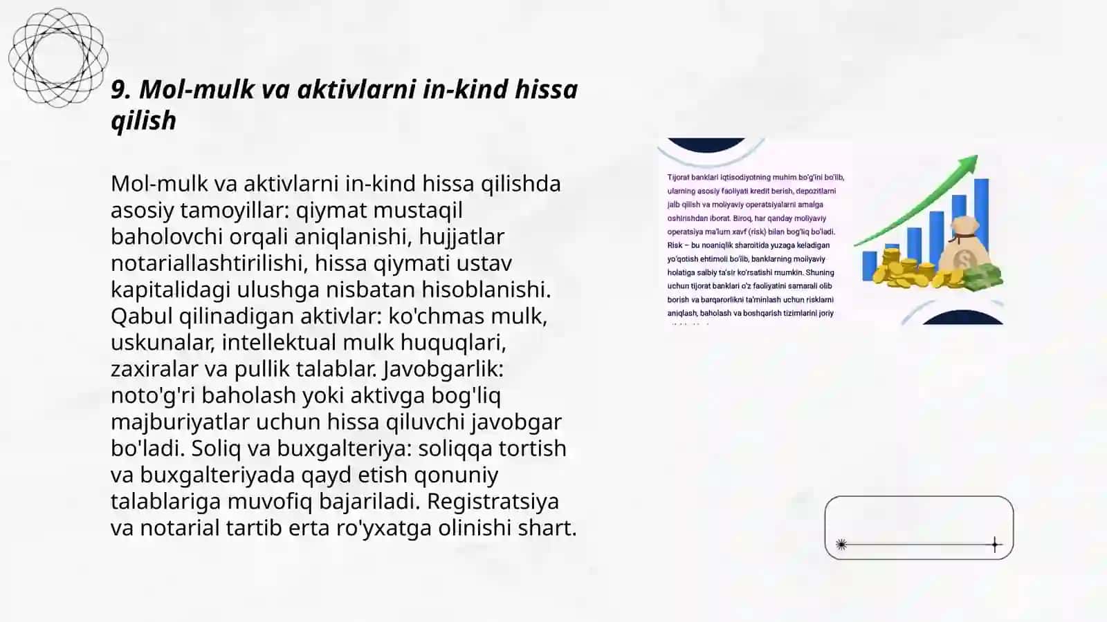 Tijorat banklarini ochirish uchun minimal fond miqdori va uning ahamiyati 3