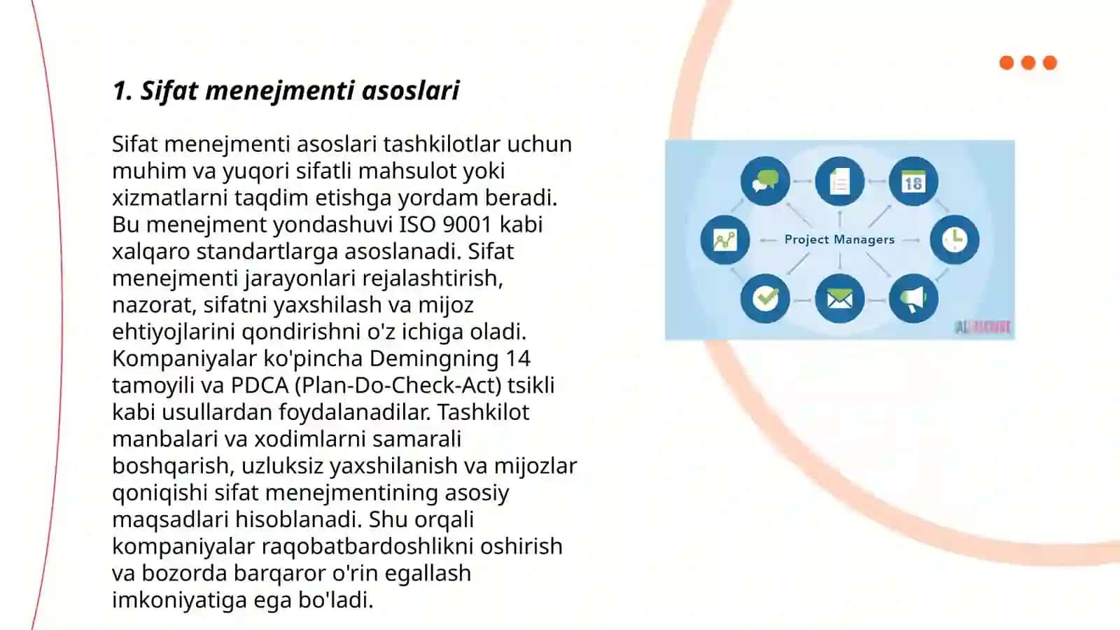 Loyihaning sifat menejmenti 3