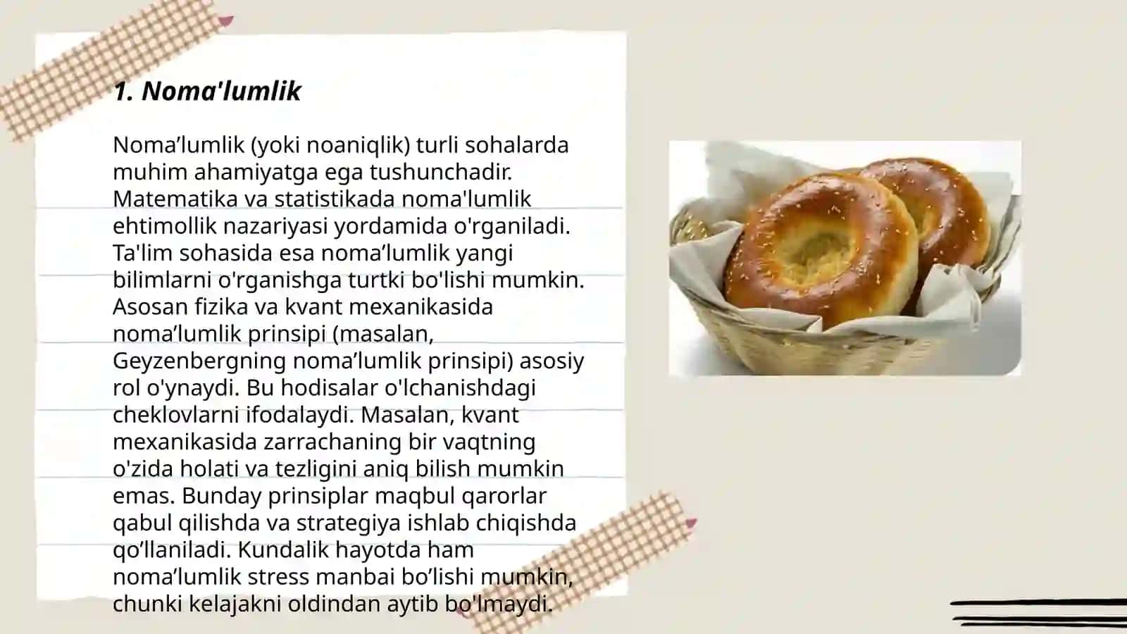 Noma’lumlik va statistika 3