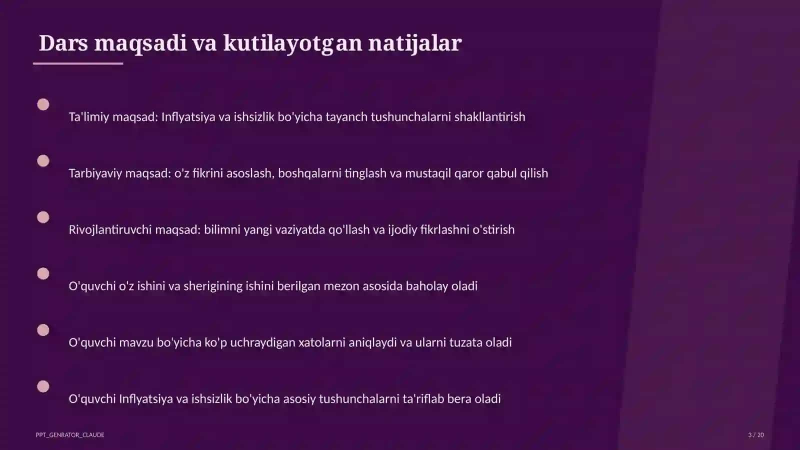 Inflyatsiya va ishsizlik (11-sinf) 3