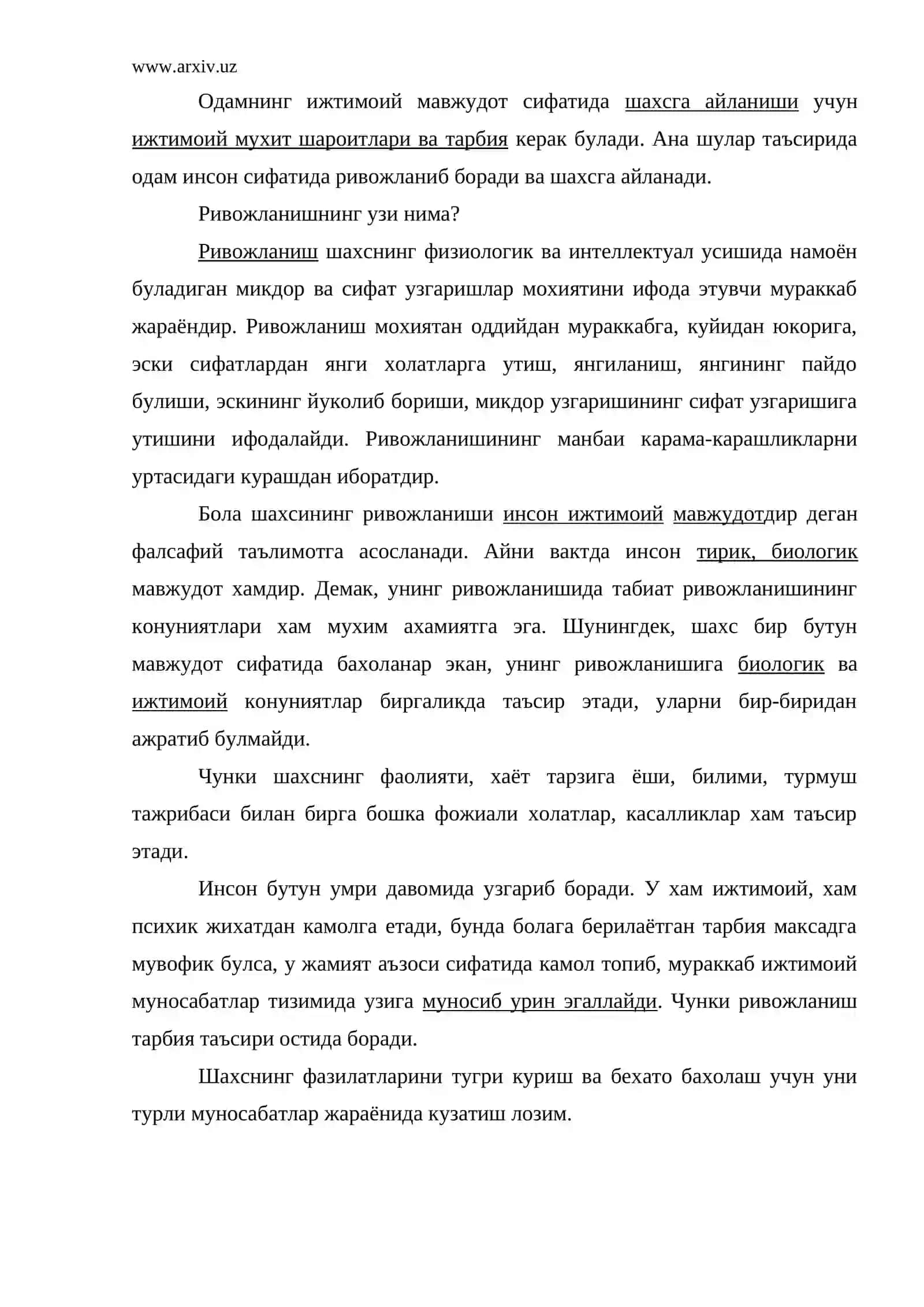 Шахснинг ривожланиши, тарбияси ва ижтимоийлашуви 3
