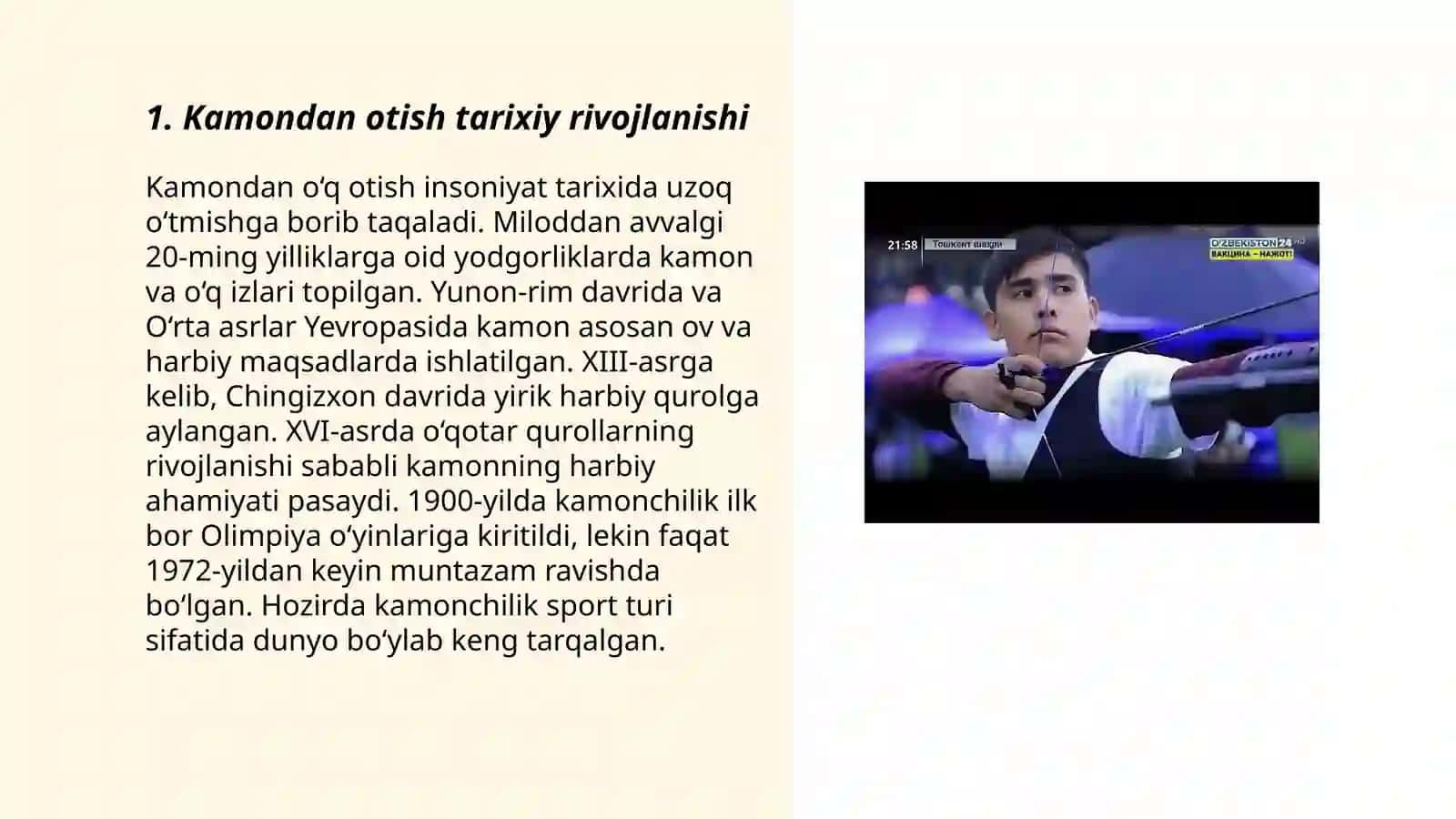 Kamondan otish musobaqalarni tashkil etish va oʻtkazish 3