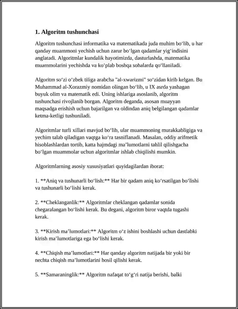 ALGORITM VA ULARNING TURLARI 3