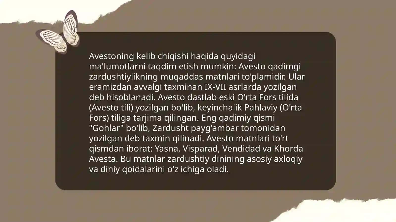 Avesto qadimgi yozma yodgorlik 3
