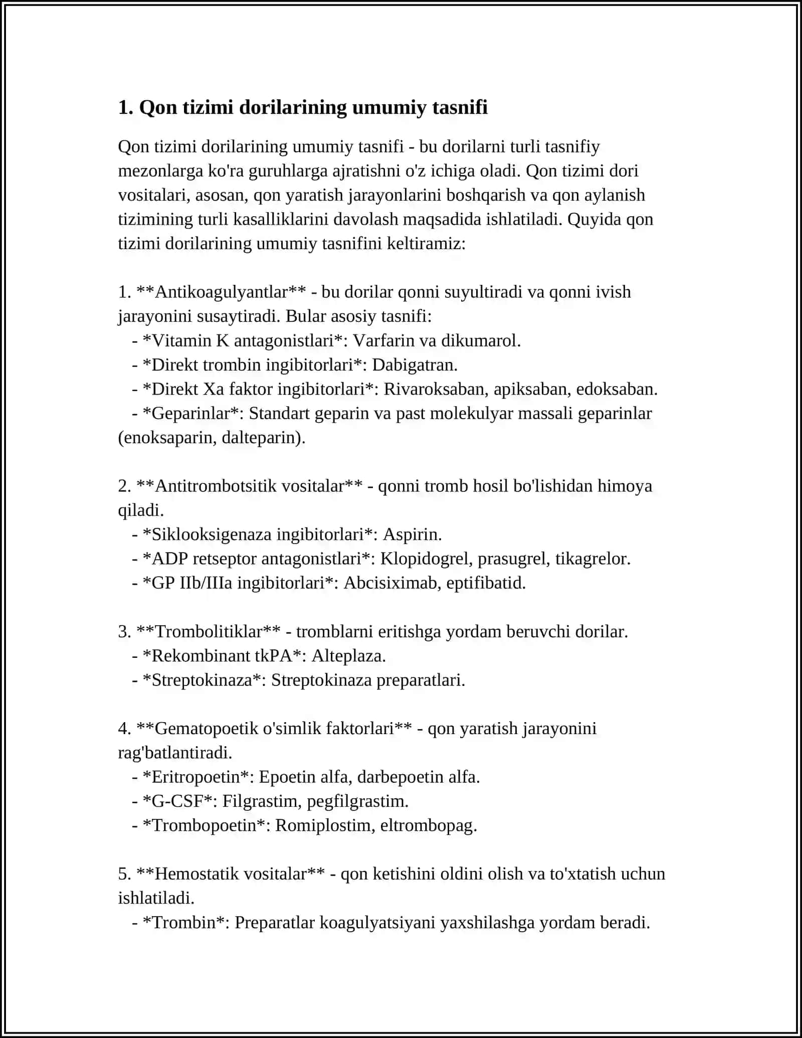 QON TIZIMI TA'SIR ETUVCHI DORILAR FARMAKOLOGIYASI 3