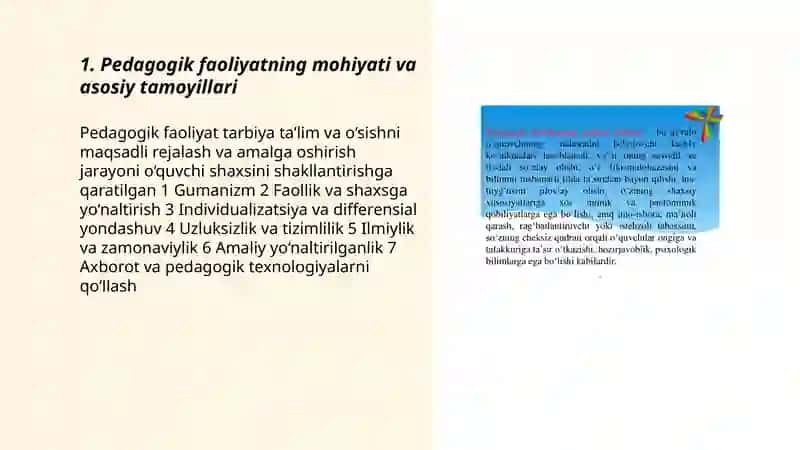 Pedagogik faoliyatning mohiyati va o'qituvchining kasbiy portreti 3