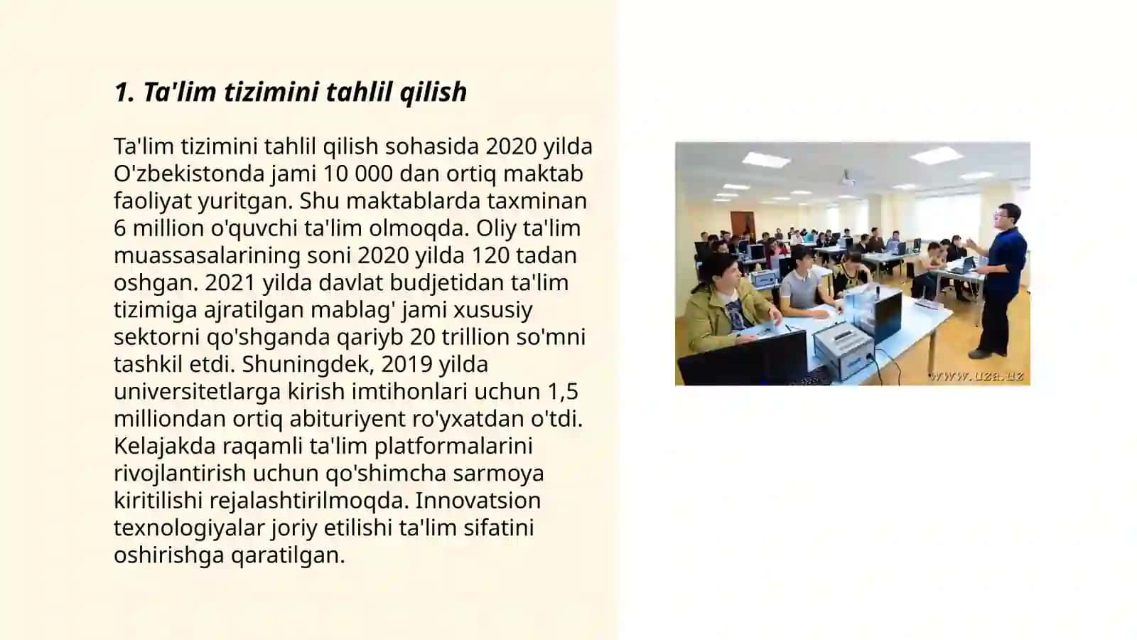 Ta'lim tizimini tahlil qilish 3