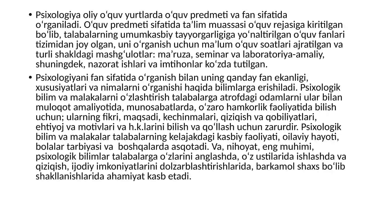 Rivojlanish psixologiya fanida tayyorlagan slayd 3