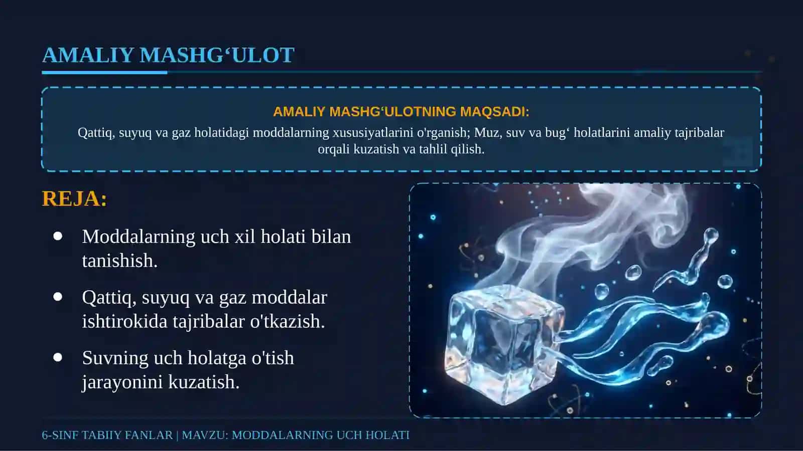 MODDANING UCH HOLATINI KUZATISH 3
