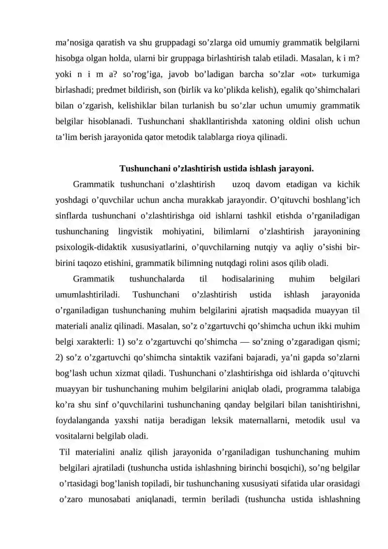 GRAMMATIKA VA SO’Z YASALISHIGA OID TUSHUNCHALARNI SHAKLLANTIRISHNING METODIK ASOSLARI 3