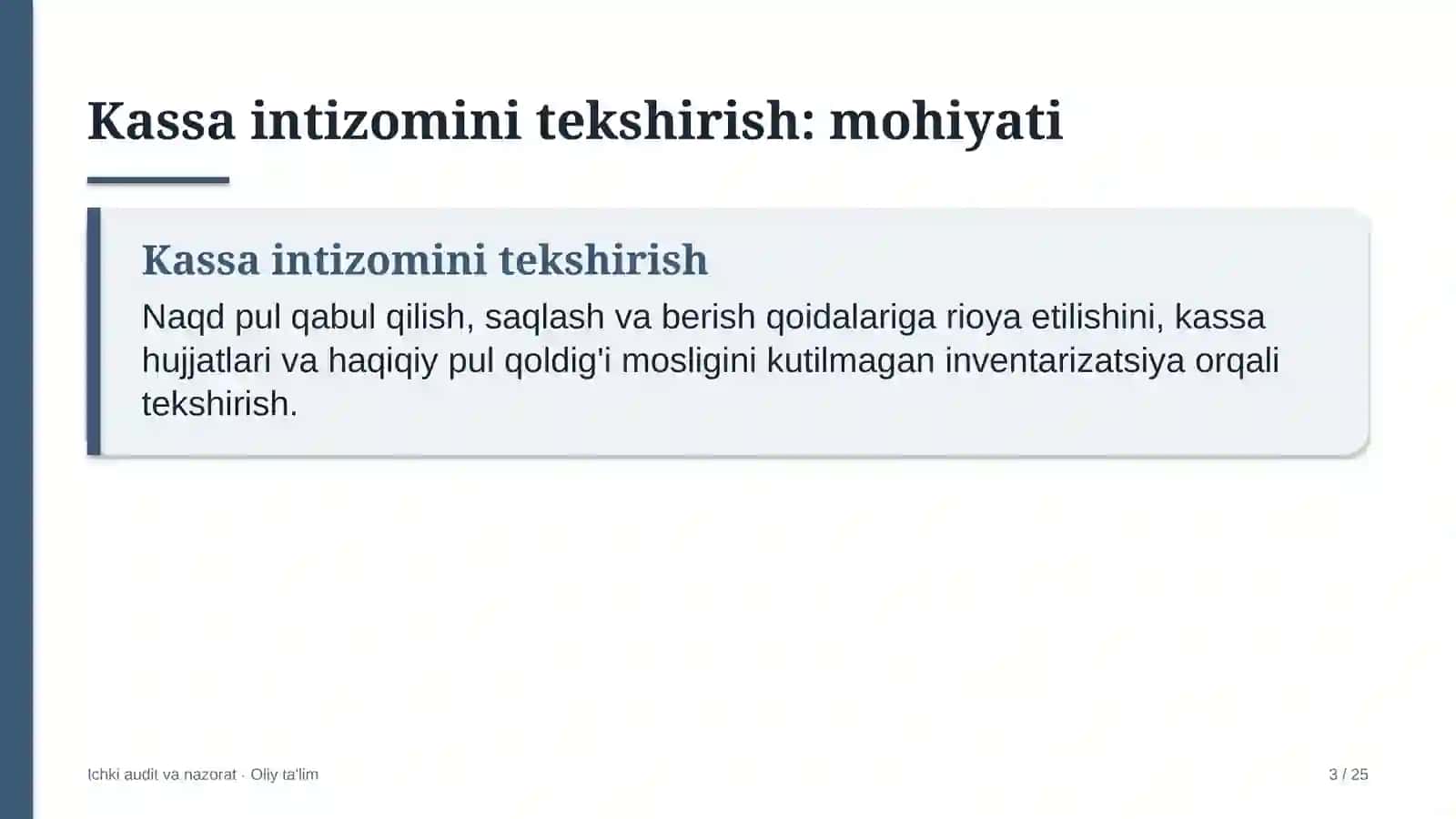 Xayriya jamg'armalarida kassa intizomini tekshirish 3